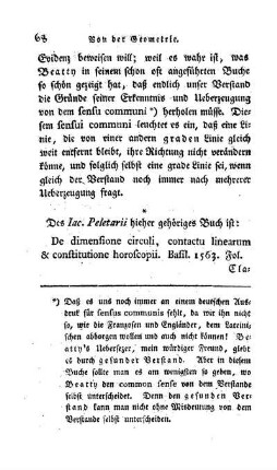 Zusaz, von einigen hieher gehörigen Schriften