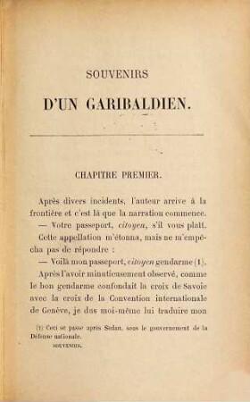 Souvenirs d'un Garibaldien (campagne de 1870 - 71) par René de Maricourt : Imité de l'italien d'après Achille Bizzoni