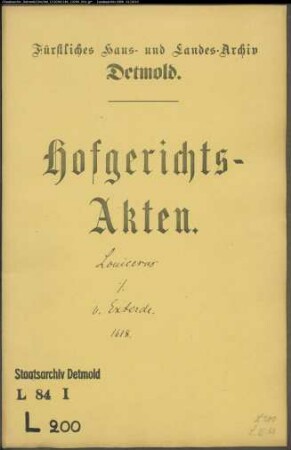 Lonicerus, Wendelin gegen Jost von Exterde - Schuldforderung