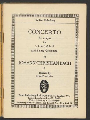 Concerto Eb major for cembalo and string orchestra