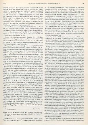 813-820 [Rezension] Jewett, Robert, Paulus-Chronologie