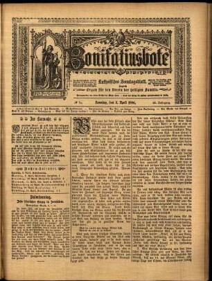 Erste Ausgabe vom Sonntag, den 08. April 1906.