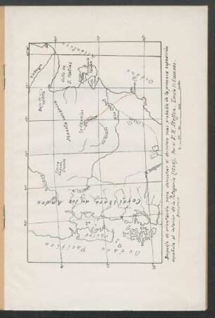Bosque de orientación oara demonstrar el derrotero mas probable de la primera expedición española al interior de la Patagonia (1535).