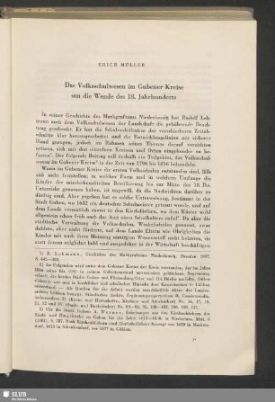 Das Volksschulwesen im Gubener Kreise um die Wende des 18. Jahrhunderts