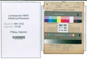 Entnazifizierung Heinrich Philips , geb. 19.09.1905 (Geschaeftsfuehrer)
