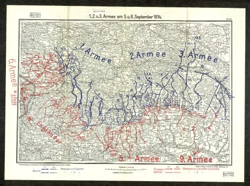 Karte 2. 1., 2. u. 3. Armee am 5. u. 6. September 1914.