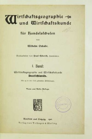 Bd. 1: Wirtschaftsgeographie und Wirtschaftskunde Deutschlands