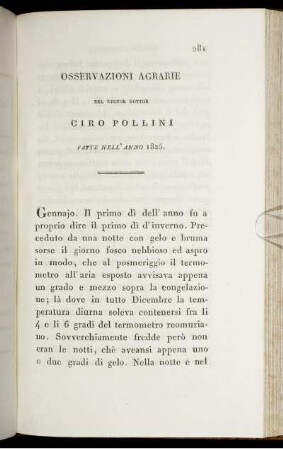 Osservazioni Agrarie