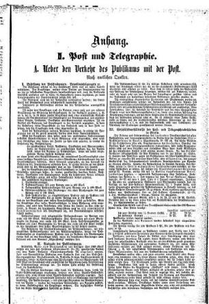 I. Post und Telegraphie