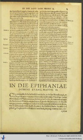 In Die Epiphaniae Domini.
