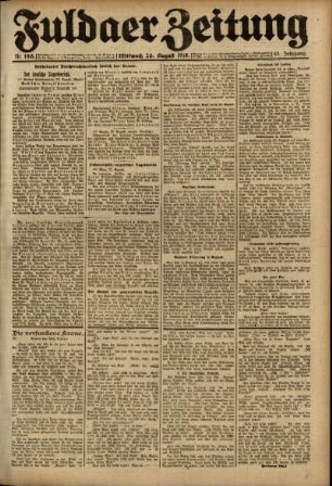 Ausgabe vom Mittwoch, den 28. August 1918.