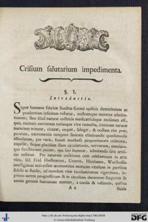 Crisium salutarium impedimenta.
