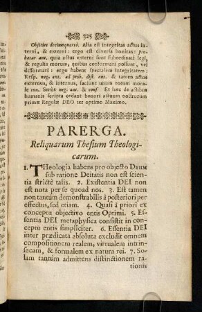 325-328, Parerga. Reliquarum Thesium Theologicarum