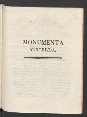 Monumenta Miscella