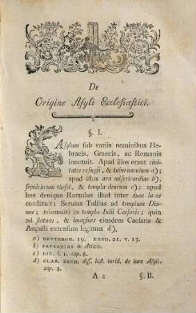 Philippi Casimiri Neininger Dissertatio inauguralis de origine asyli ecclesiastici