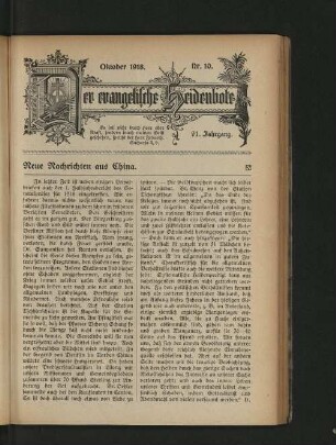 Oktober 1918. Nr. 10.