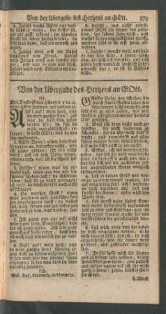 Von der Ubergabe des Hertzens an GOtt