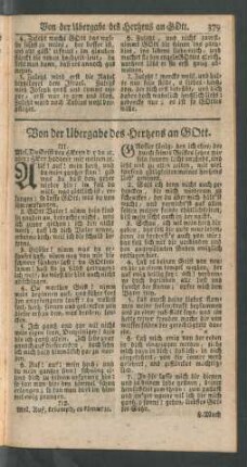 Von der Ubergabe des Hertzens an GOtt