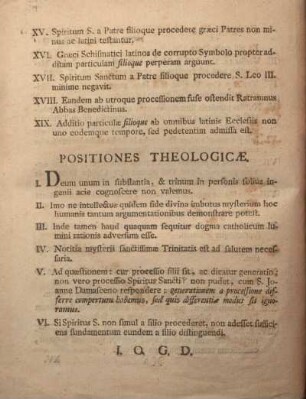 Positiones theologicæ.
