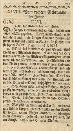 XLVIII. Vom rechten Gebrauche der Zunge