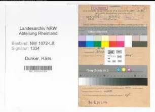 Entnazifizierung Hans Dunker , geb. 16.03.1904 (Angestellter)