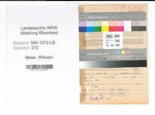 Entnazifizierung Wilhelm Meier , geb. 17.08.1895 (Werkmeister)