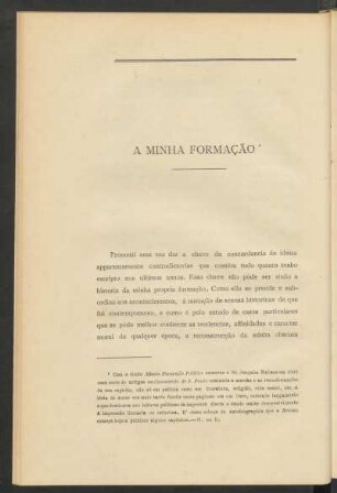 A minha formação