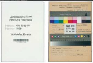 Entnazifizierung Emma Wollsiefer , geb. 19.06.1919 ()