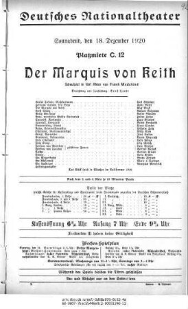 Der Marquis von Keith