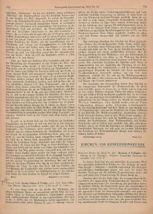 753-754 [Rezension] Vinay, Valdo, Facoltà valdese di teologia 1855-1955