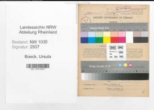 Entnazifizierung Ursula Boeck , geb. 13.03.1920 (Dolmetscherin)