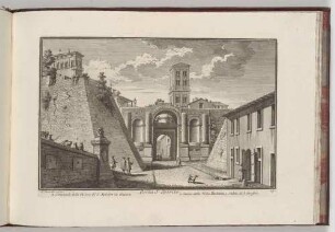 Porta S. Spirito (Die Porta S. Spirito in Rom), in: Giuseppe Bianchini: Delle Magnificenze di Roma antica e moderna, Bd. 1, Rom 1747, Tafel 15