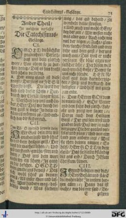 Ander Theil, in welchem verfasset die Catechismus-Gesänge.