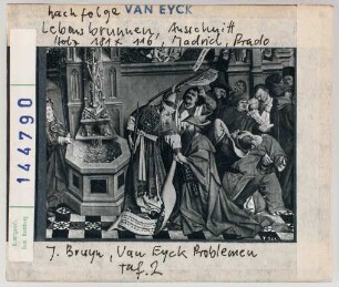 Jan van Eyck, Nachfolge: Lebensbrunnen, Ausschnitt. Madrid, Prado