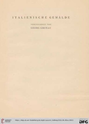 Italienische Gemälde (Nr. 1-46)