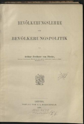 Bevölkerungslehre und Bevölkerungspolitik