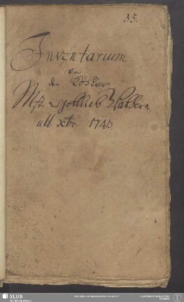 [Inventarverzeichnis zum Köhlerhaus aus dem Jahr 1743 von Köhler Gottlieb Walther]