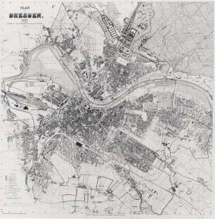 Plan von Dresden. 12. Auflage 1898 (ca. 1:10 000), hrsg. vom Vermessungsamt der Stadt Dresden