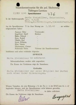 Steinhilber, Maria
