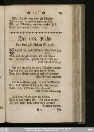 Der 108. Psalm. Lob des göttlichen Sieges.