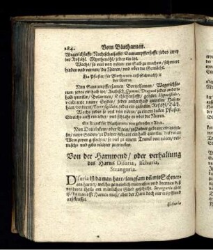 Von der Harnwend/ oder verhaltung des Harns Disuria, Ischuria, Stranguria