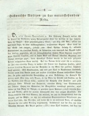 Historische Notizen zu der voranstehenden Rede.