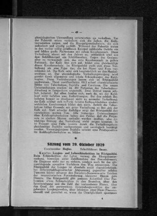 Sitzung am 29. Oktober 1929