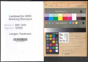 Entnazifizierung Ferdinand Langen , geb. 05.04.1895 (Landwirt)
