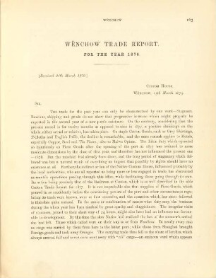 Wênchow trade report