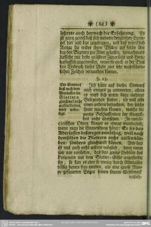 §. 23. Der Einwurf daß nach dem Aderlassen die Blattern gleichwol nicht aussen bleiben, wird widerlegt