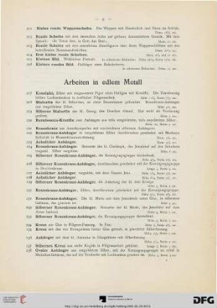 Arbeiten in edlem Metall (Nr. 217-306)