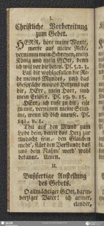 II. Bußfertige Anstellung des Gebets / II. Pokutny sapocźatk teje modlitwy