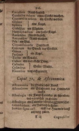 Caput 71. de Astronomica. - Caput 80. de Rure & Agro.