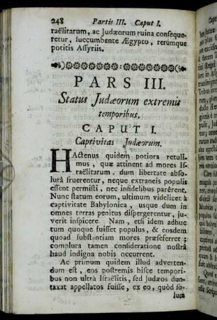 Pars III. Status Judæorum extremis temporibus.